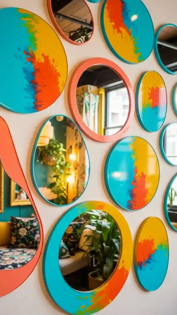 23 Colorful Home Decor Aesthetic | Ideas to Brighten Your Space 17 Color-Pop Mirrors