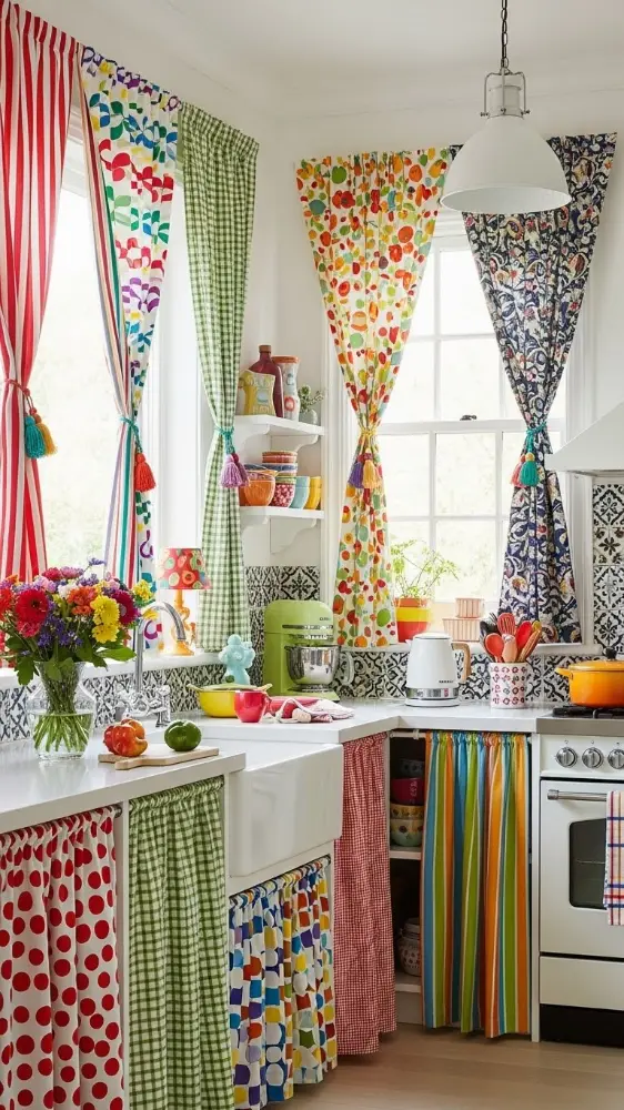21 Funky Home Decor Kitchen Ideas That Transform Your Cooking Space 17 Colorful Window Treatments