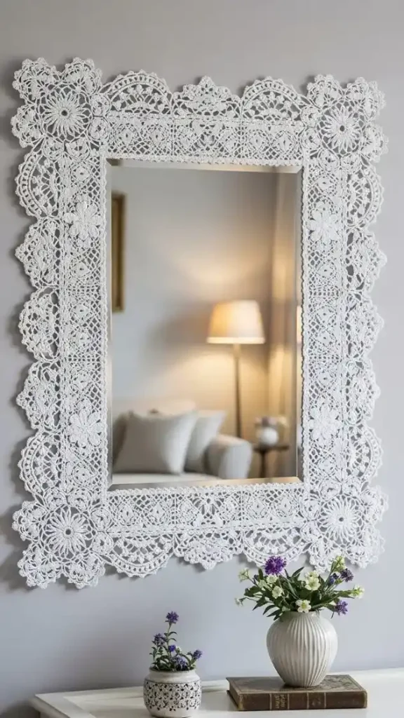 19 Crochet Home Decor Tutorial | Stunning Ideas for Your Home 17 Crochet Mirror or Frame Borders Tutorial