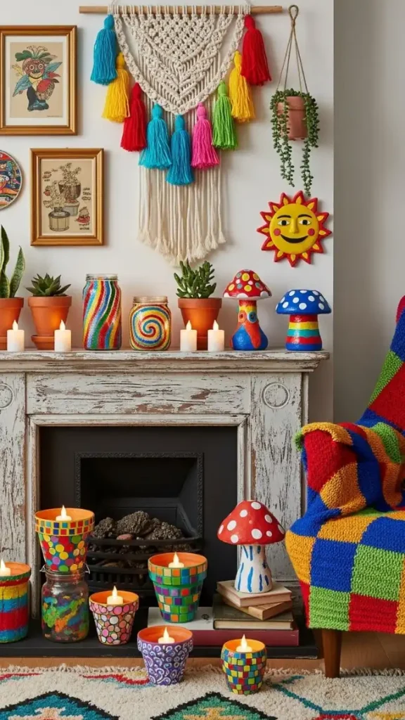 20 Funky Home Decor Ideas | Bold & Creative Ways to Transform Your Space 17 DIY Colorful Candle Holders