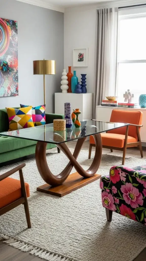 23 Unique Furniture Ideas for Funky Home Decor That Stand Out 17 Glass-Top Tables with Artistic Bases