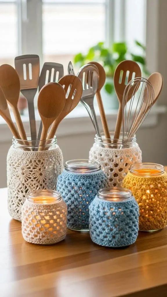 19 Crochet Home Decor Tutorial | Stunning Ideas for Your Home 18 Crochet Storage Jar Covers Tutorial