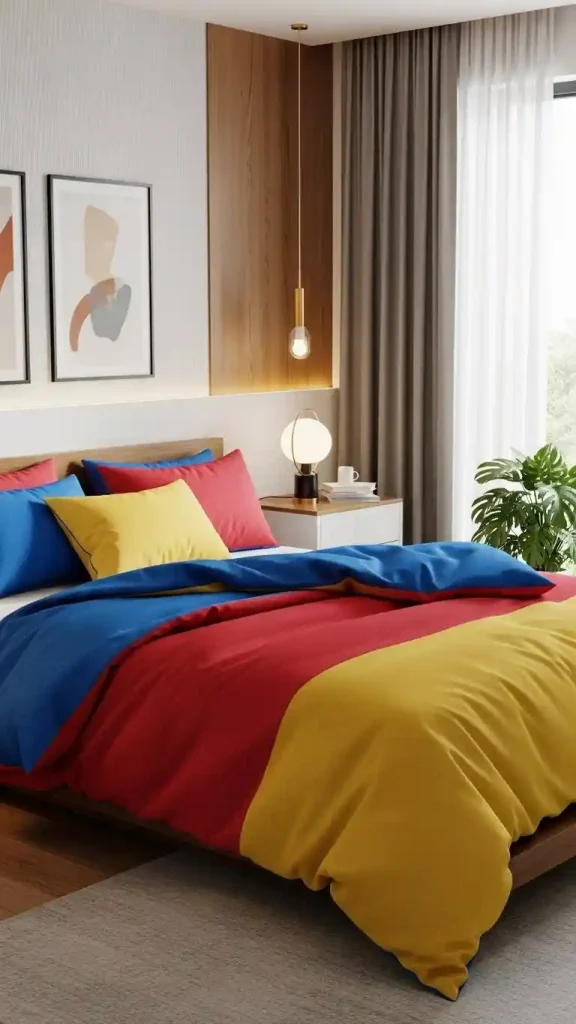 23 Primary Color Home Decor | Creative Ideas to Brighten Your Space 19 Color-Blocked Bedding Sets