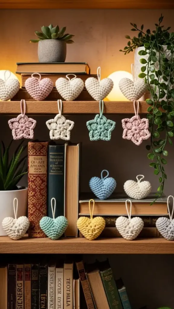 23 Filet Crochet Home Decor Ideas to Beautify Your Stylish Living Spaces 19 Hafilet Crochet Shelf Decor Minis