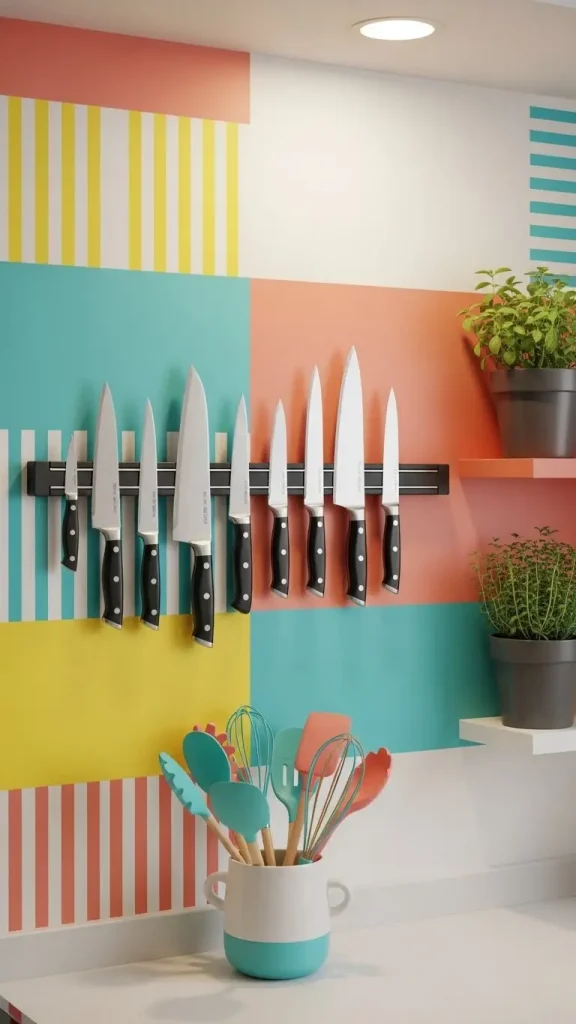 21 Funky Home Decor Kitchen Ideas That Transform Your Cooking Space 19 Magnetic Knife Strips