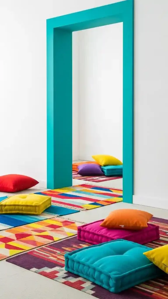 23 Colorful Home Decor Aesthetic | Ideas to Brighten Your Space 19 Painted Door Frames