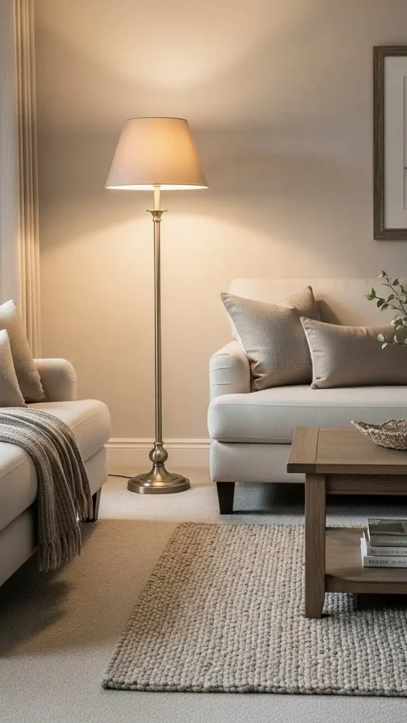 21 Neutral Color Home Decor Ideas to Create a Calm and Stylish Space 20 Neutral Floor Lamps with Warm Light