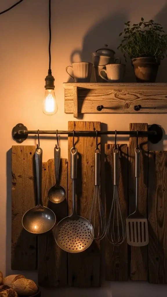 20 Thrifted Home Decor Kitchen Ideas to Style Your Space on a Budget 20 Old Metal Utensils as Wall Decor