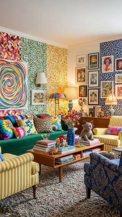 23 Eclectic Funky Home Decor Creative Ideas for a Stylish Space 20 Patterned Wallpaper Panels