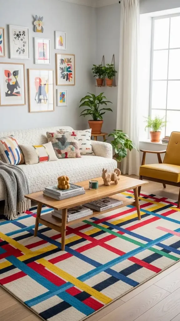 21 Quirky Colorful Home Decor Fun & Creative Ideas to Brighten Your Space 3 Colorful Geometric Rugs