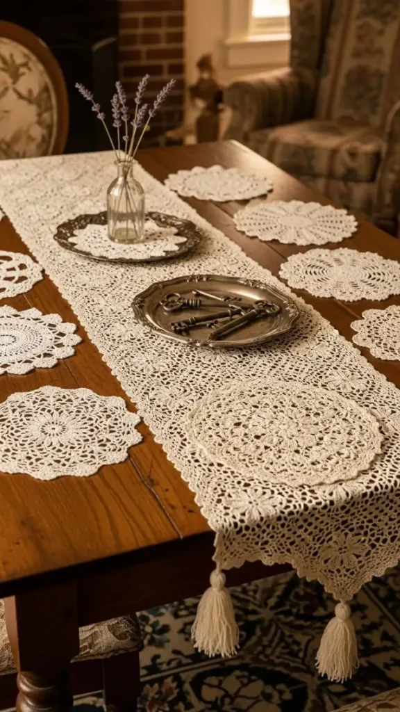 20 Grandmacore Home Decor Ideas for Cozy Vintage Charm 3 Crochet and Lace Accents