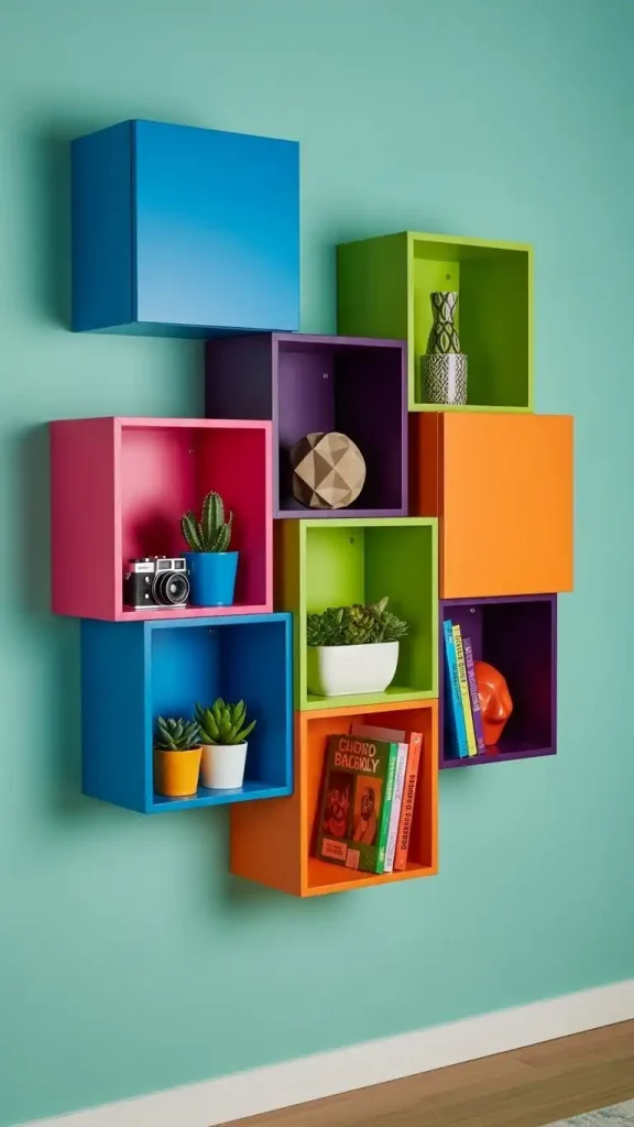 20 Creative Storage Ideas for Funky Home Decor to Make Your Home Bold & Organized 3 Funky Wall-Mounted Cubes