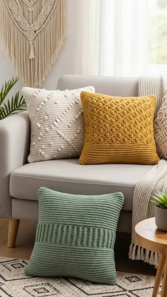 23 Filet Crochet Home Decor Ideas to Beautify Your Stylish Living Spaces 3 Hafilet Crochet Cushion Covers