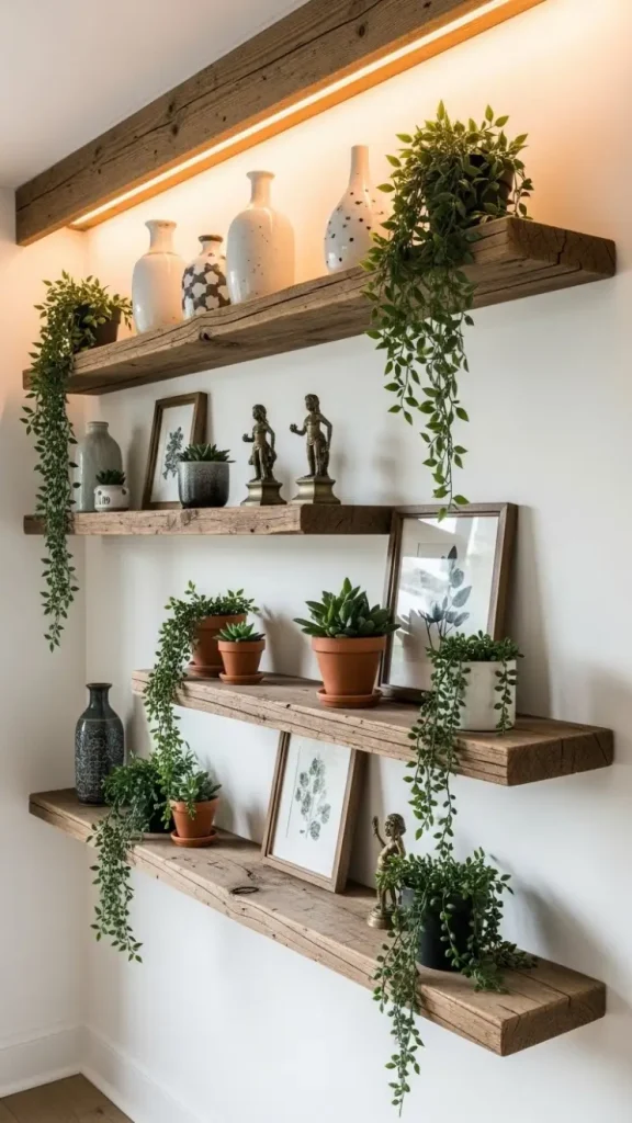 25 Thrifted Home Decor Amazon Ideas to Transform Your Space 3 Rustic Wooden Floating Shelves