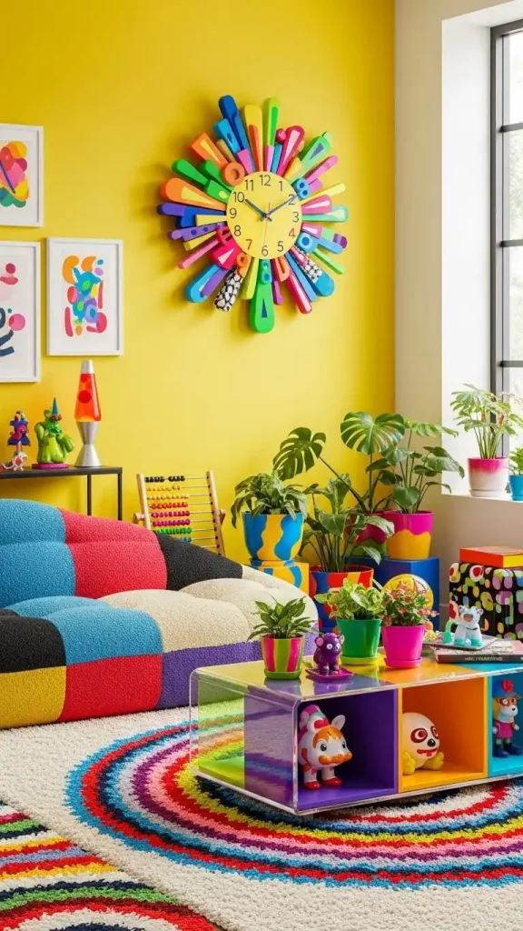 20 Funky Home Decor Aesthetic |Vibrant Ideas to Transform Your Space 21 DIY Funky Wall Clocks