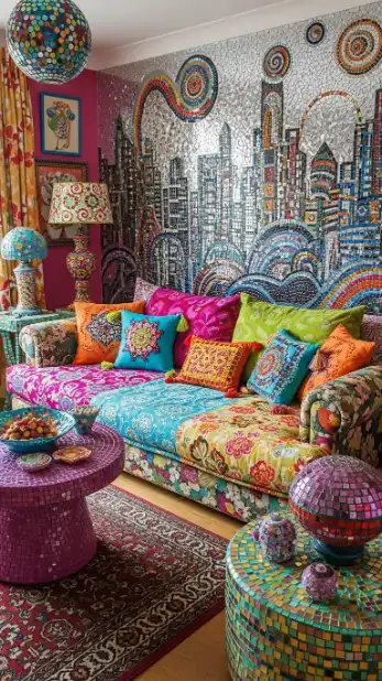 23 Eclectic Funky Home Decor Creative Ideas for a Stylish Space 21 DIY Mosaic Accents