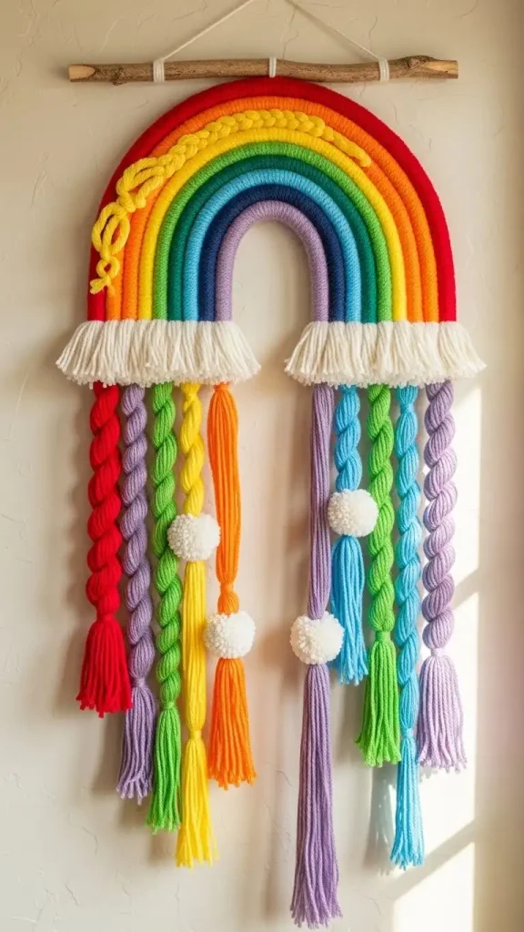 20 Funky Home Decor Ideas | Bold & Creative Ways to Transform Your Space 21 DIY Rainbow Wall Hanging