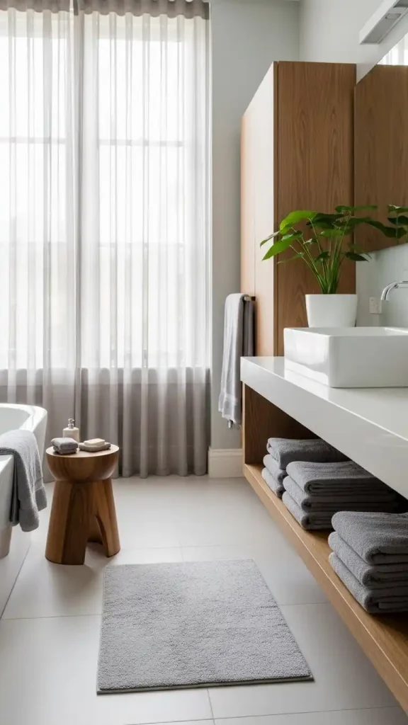 21 Neutral Color Home Decor Ideas to Create a Calm and Stylish Space 21 Soft Gray Bathroom Accessories