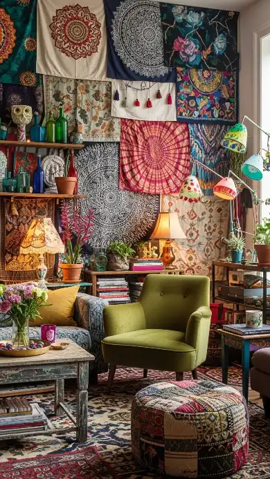 23 Eclectic Funky Home Decor Creative Ideas for a Stylish Space 22 Layered Wall Hangings