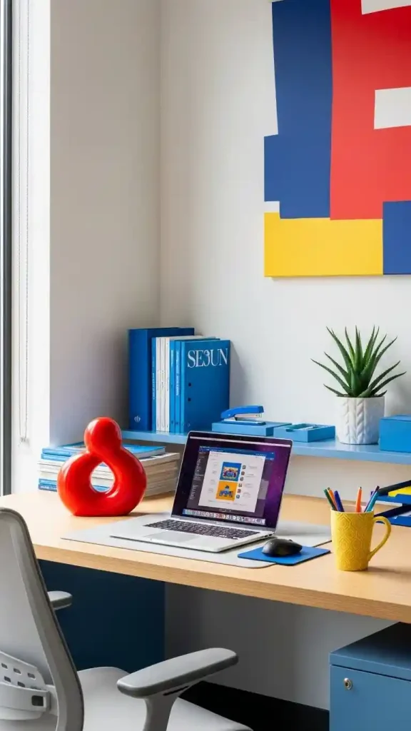 23 Primary Color Home Decor | Creative Ideas to Brighten Your Space 22 Primary Color Office Desk Decor