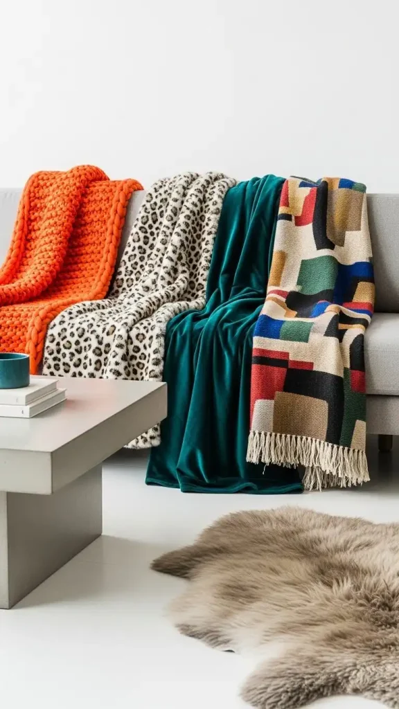 23 Unconventional Decor Combinations for Funky Home Decor to Create Bold and Stunning Interiors 22 Textured Throws with Smooth Surfaces