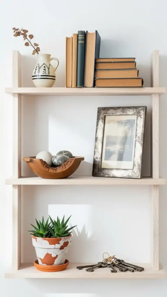 23 Simple Thrifted Home Decor Ideas for a Cozy & Stylish Home 23 Open Shelf Styling