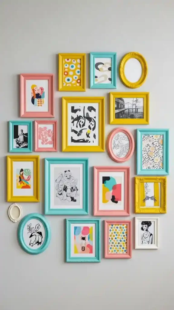 23 Colorful Home Decor Aesthetic | Ideas to Brighten Your Space 23 Painted Picture Frames