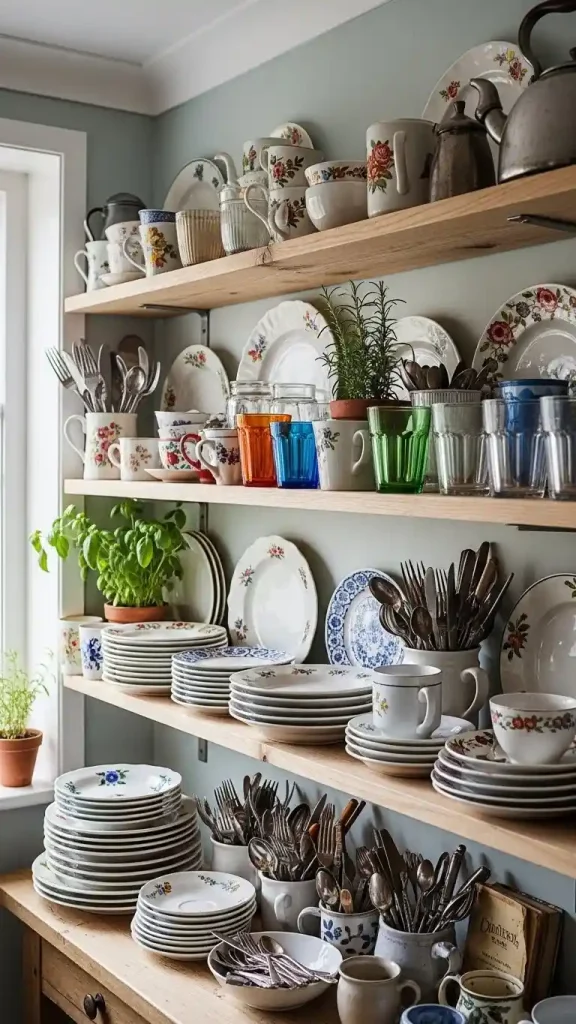 25 Thrifted Home Decor Aesthetic | Stylish & Budget-Friendly Ideas 25 Vintage Tableware Display