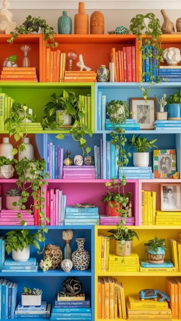 26 Colorful Palette Ideas for Funky Home Decor That Instantly Transform Your Home 26 Colorful Bookshelves & Storage