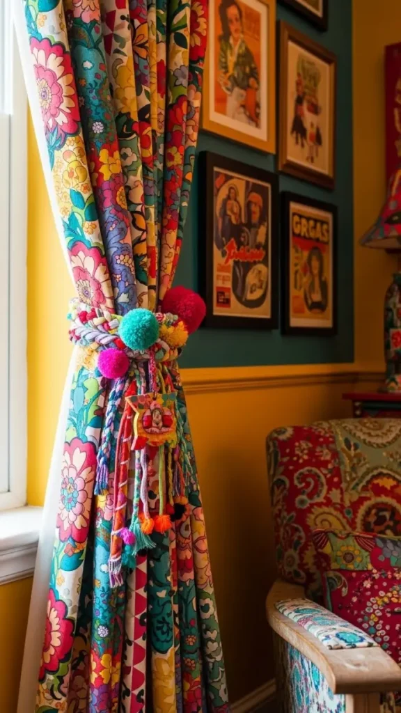 27 Fun DIY Ideas for Funky Home Decor to Transform Your Space 26 Funky Curtain Tiebacks
