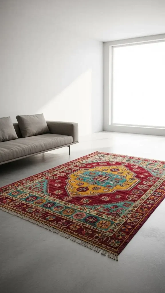 23 Unconventional Decor Combinations for Funky Home Decor to Create Bold and Stunning Interiors 4 Bohemian Rugs with Modern Walls