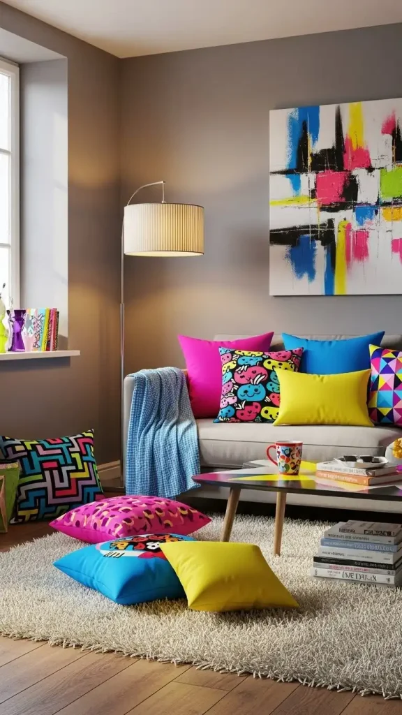 27 Funky Colorful Home Decor | Ideas to Brighten Your Space 4 Colorful Throw Pillows & Cushions