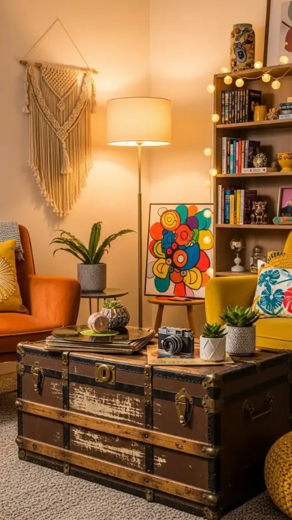 20 Creative Storage Ideas for Funky Home Decor to Make Your Home Bold & Organized 4 Vintage Trunks as Storage Tables