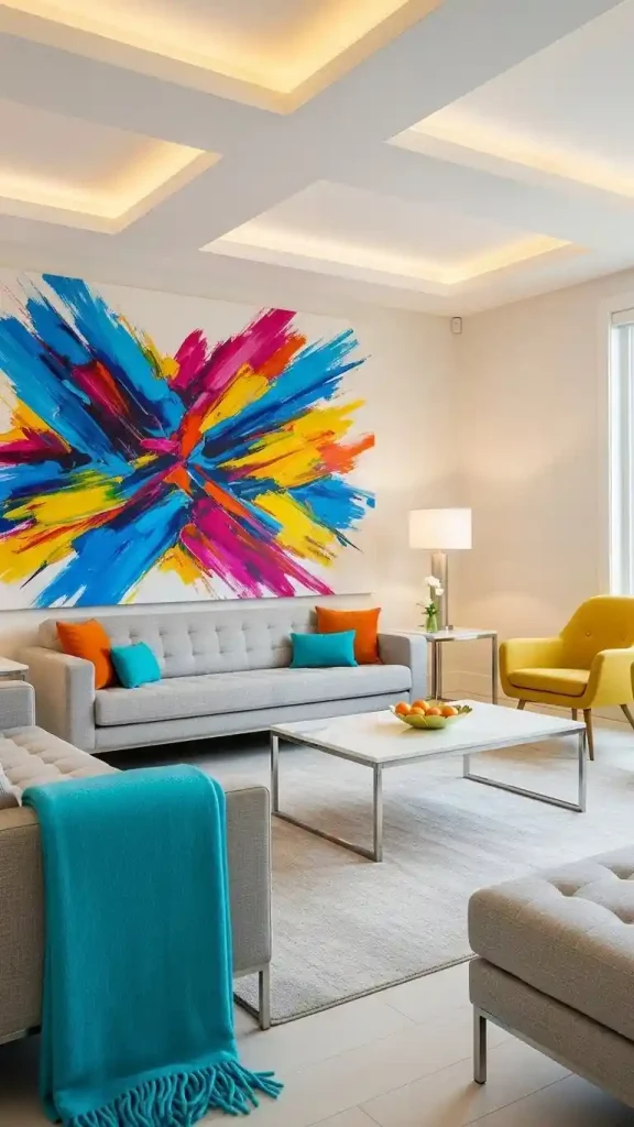 20 Pop of Color Home Decor ideas | Brighten Your Space with Style 5 Add Pops of Color Through Artwork