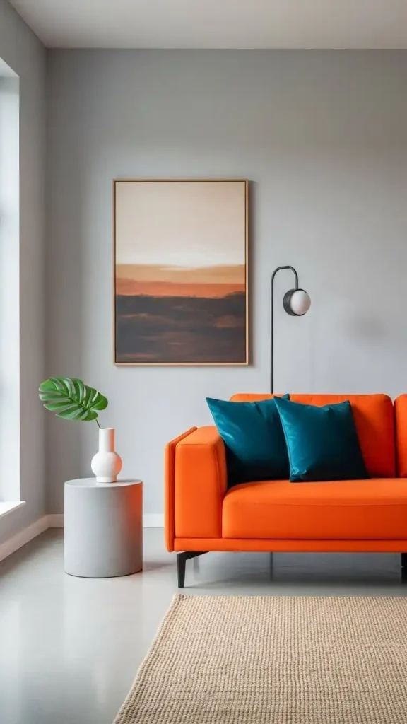 23 Unconventional Decor Combinations for Funky Home Decor to Create Bold and Stunning Interiors 5 Bright Statement Sofa with Minimal Decor