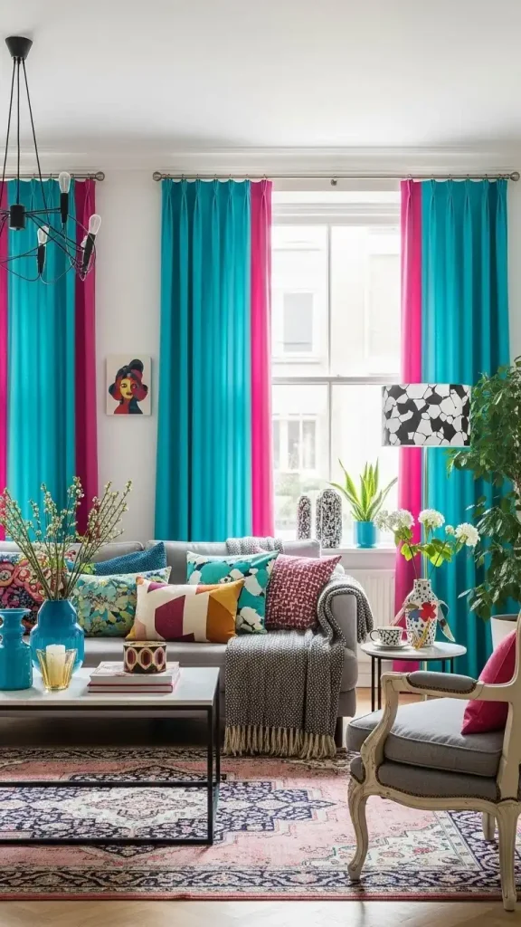 27 Funky Colorful Home Decor | Ideas to Brighten Your Space 6 Bright Curtains & Drapes