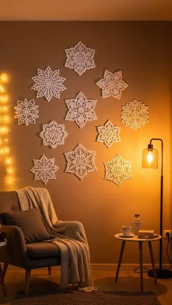 25 Christmas Crochet Home Decor | Handmade Ideas for a Festive Touch 6 Crochet Snowflake Wall Hangings