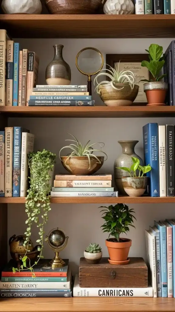 25 Thrifted Home Decor Aesthetic | Stylish & Budget-Friendly Ideas 6 Curated Bookshelves