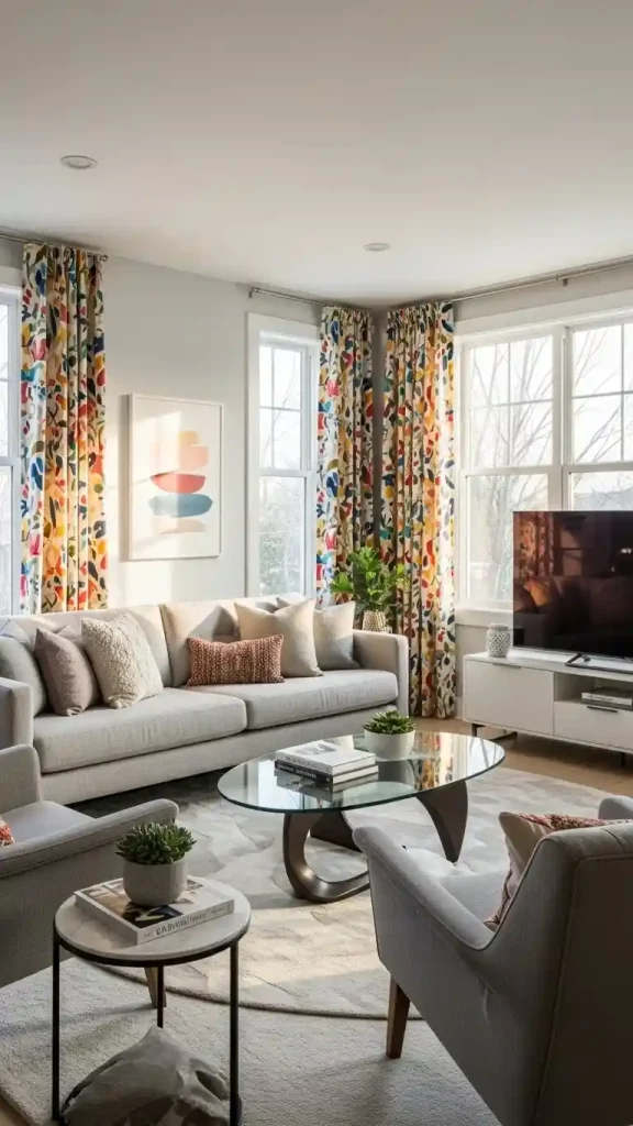 20 Pop of Color Home Decor ideas | Brighten Your Space with Style 7 Mix and Match Colorful Curtains