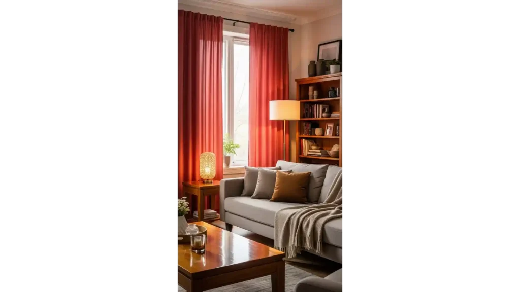 21 Comfy Living Room Ideas Warm Colors Home Decor | Create a Cozy, Inviting Space 7 Soft Red Curtains