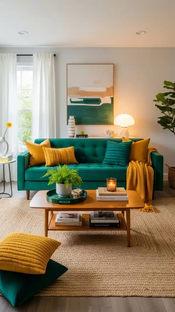 20 Pop of Color Home Decor ideas | Brighten Your Space with Style 8 Add a Statement Color Sofa