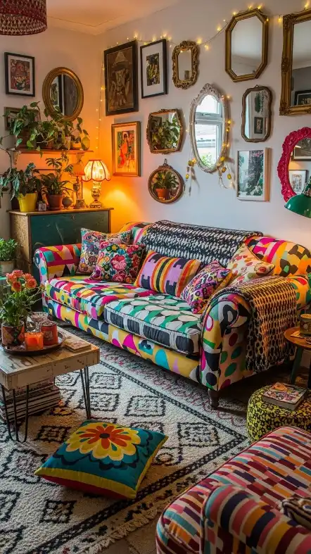 27 Funky Home Decor Interior Design Creative Ideas for a Stylish Space 8 Colorful Cushion Mix