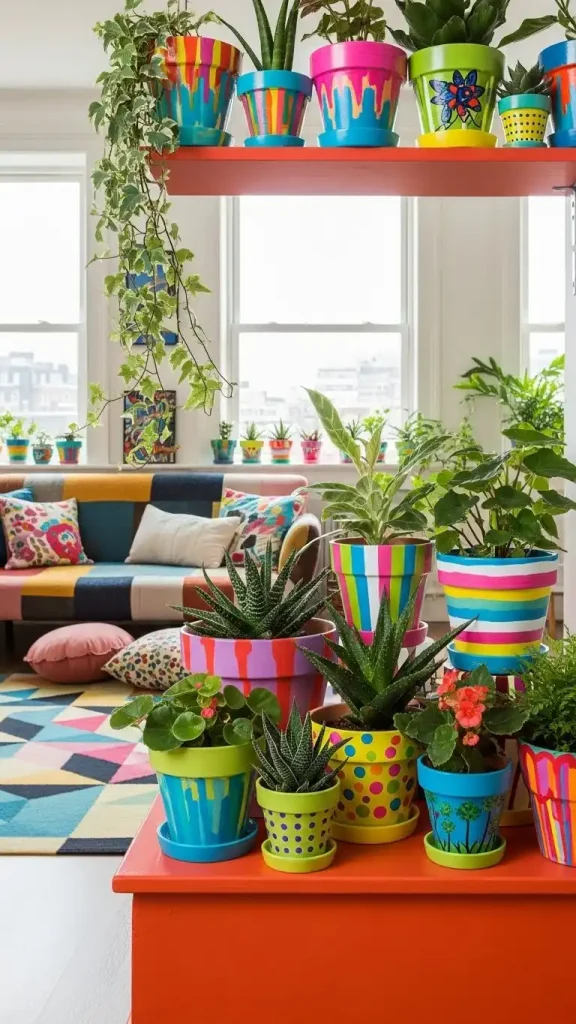 23 Funky Home Decor Items to Instantly Elevate Your Space 8 Hand-Painted Plant Pots