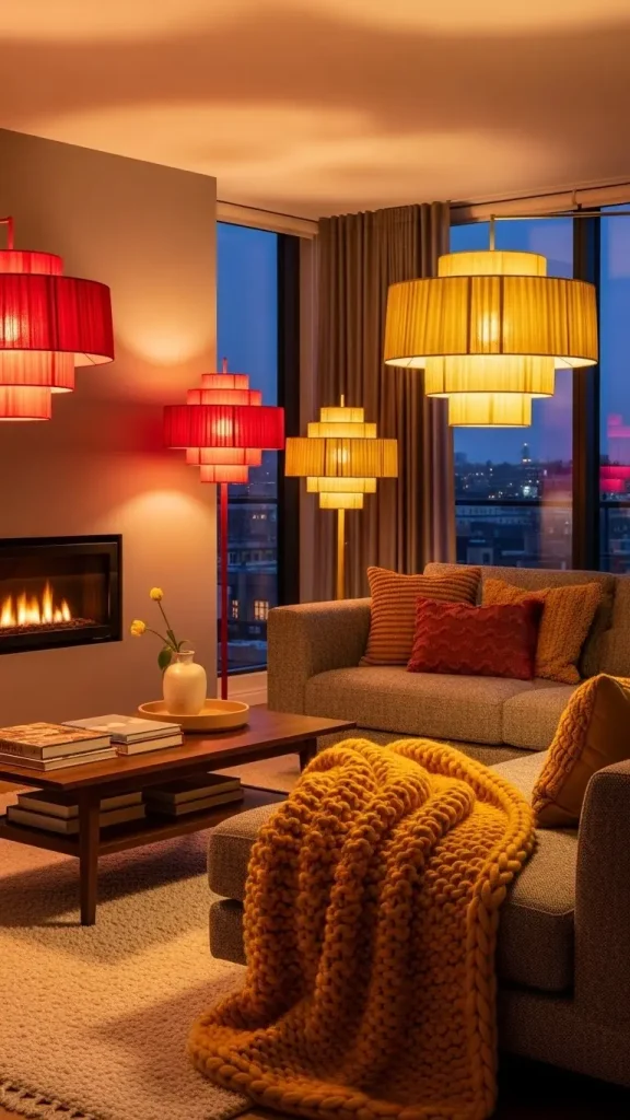 21 Cozy Colorful Home Decor | Ideas to Warm Up Your Home 8 Soft Lighting with Colorful Lamps