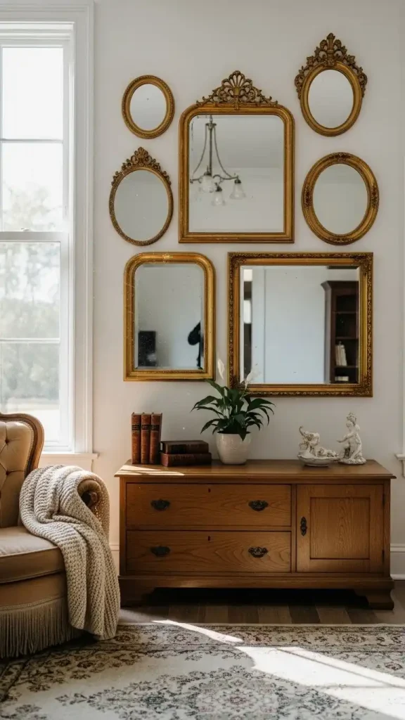 21 Thrifted Home Decor Inspiration | Stylish and Affordable Ideas 8 Use Antique Mirrors for Brightness