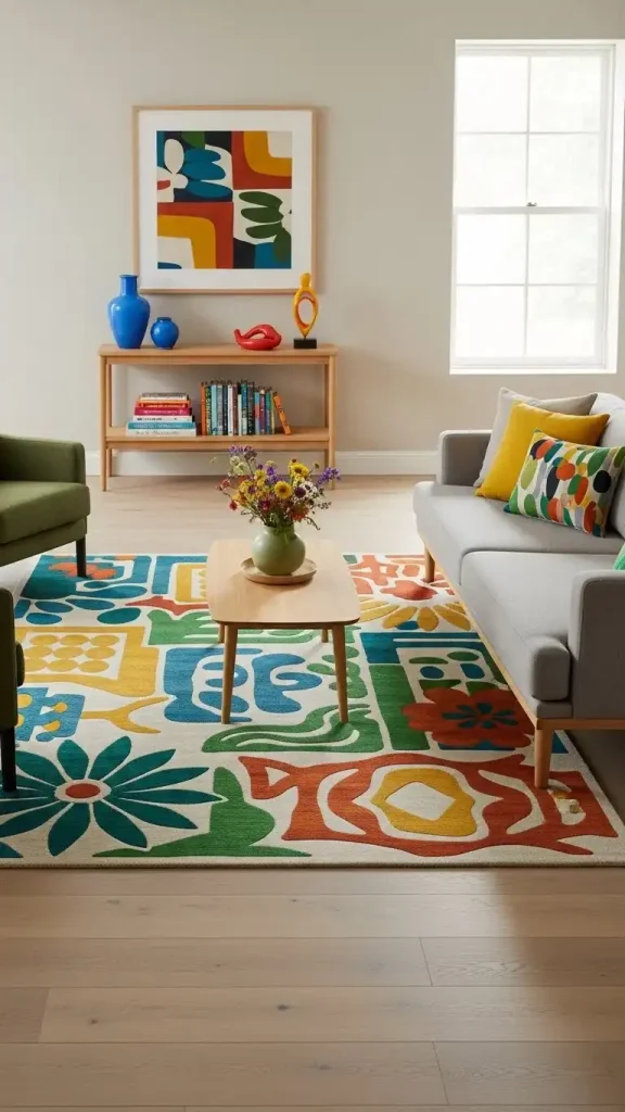 26 Colorful Palette Ideas for Funky Home Decor That Instantly Transform Your Home 8 Vibrant Rugs on Neutral Floors