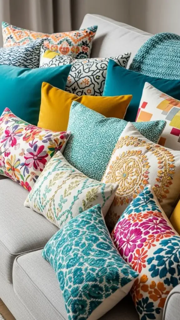 26 Colorful Palette Ideas for Funky Home Decor That Instantly Transform Your Home 9 Colorful Throw Pillows Mix
