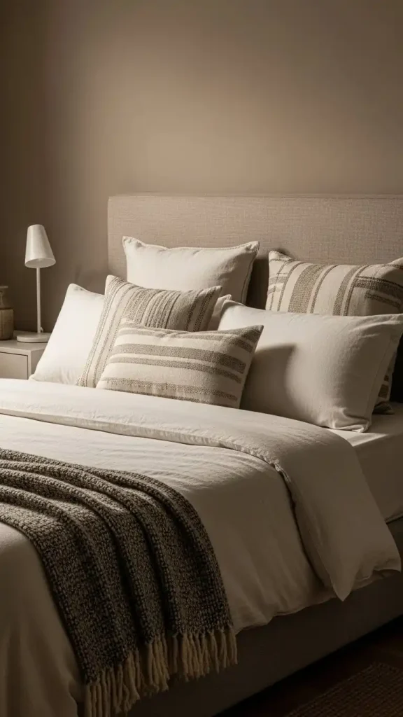 21 Neutral Color Home Decor Ideas to Create a Calm and Stylish Space 9 Off-White Bedroom Bedding Combo