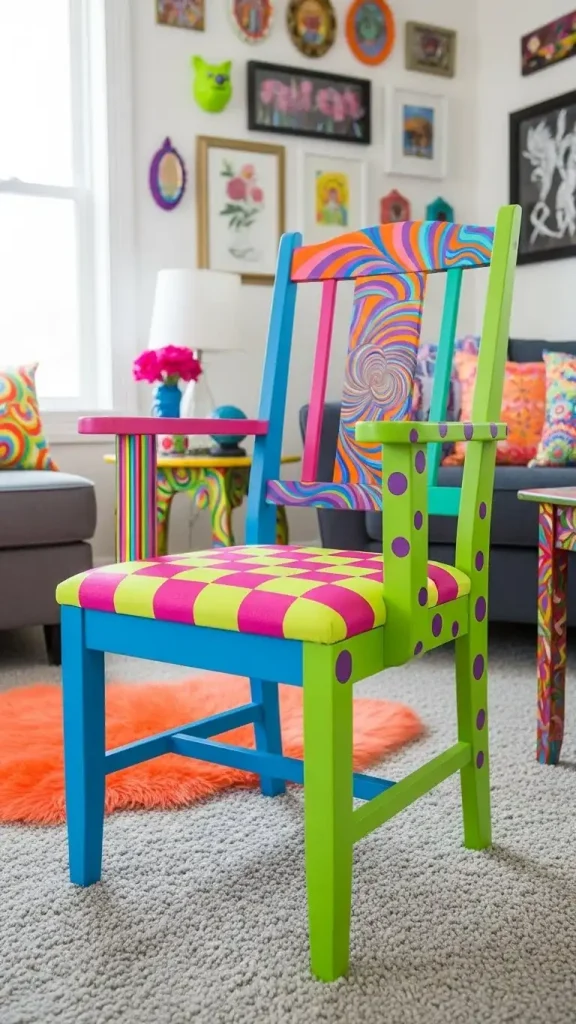 20 Funky Home Decor Ideas | Bold & Creative Ways to Transform Your Space 9 Old Chair Makeover with Bright Paint