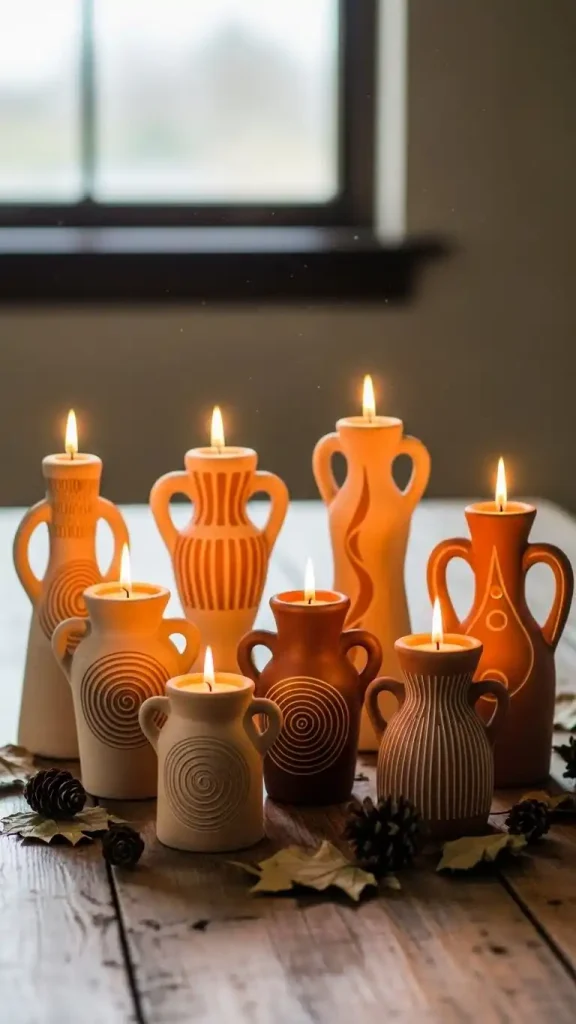 22 Earthy Funky Home Decor Creative Ideas for a Stylish and Natural Home 9 Terracotta Candle Holders